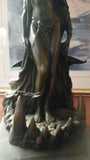 Bronze Candle Holder - Lady Warrior on Beast Tooth