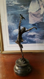 Bronze Figurine - Ballerina w/ Bird on Marble