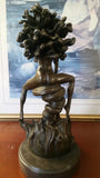 Bronze Figurine - Sexy Woman on Twirl Wind Flame
