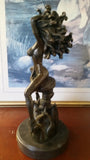 Bronze Figurine - Sexy Woman on Twirl Wind Flame