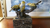 Bronze Figurine - 3 Birds on Marble Base