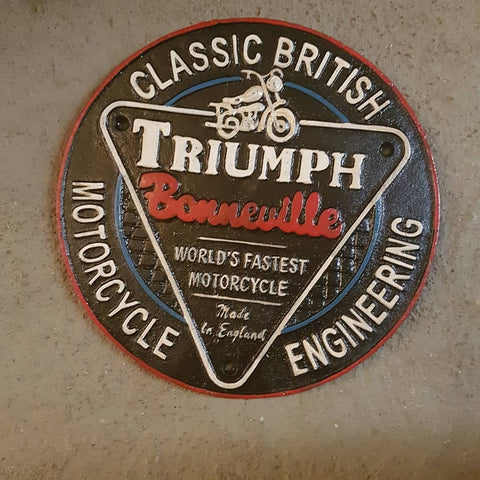 Cast Iron Sign - Triumph Bonneville