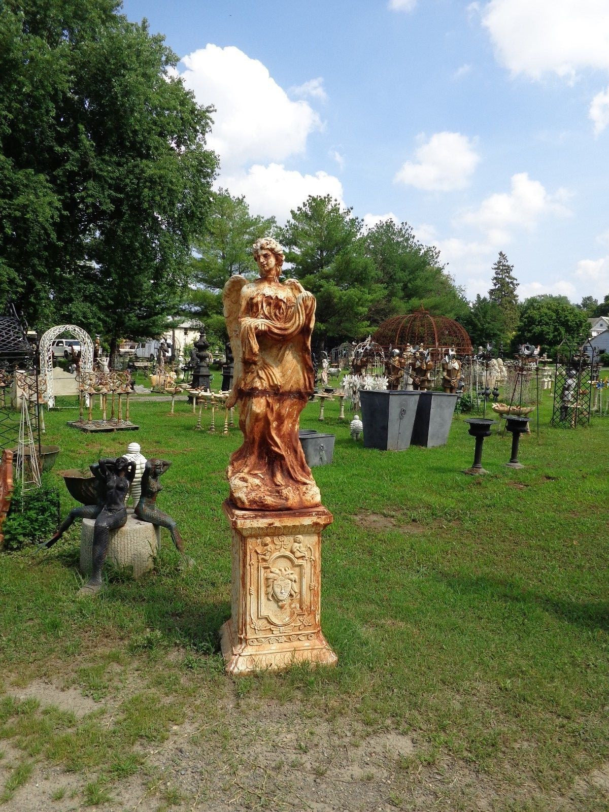 Cast Iron Statue - Life Size Winged Victorian Women