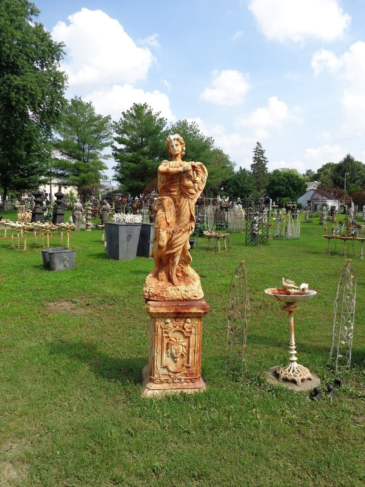 Cast Iron Statue - Life Size Winged Victorian Women