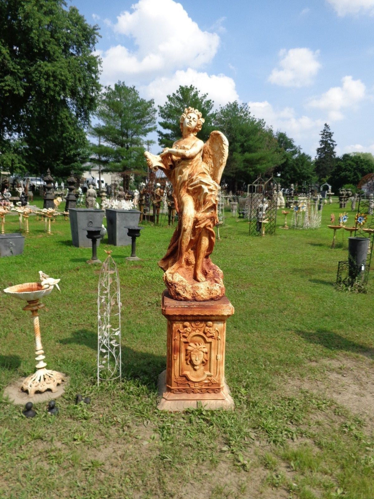 Cast Iron Statue - Life Size Winged Victorian Women