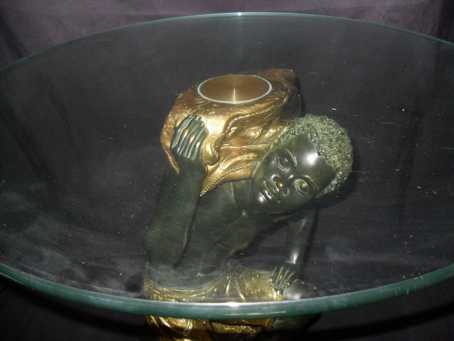 Glass Top Table - Blackamoor "Kneeling"