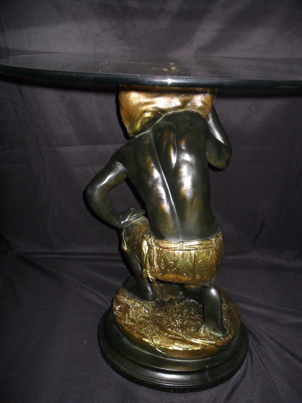 Glass Top Table - Blackamoor "Kneeling"