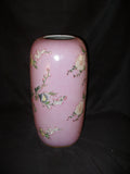 Porcelain - Pink Floral Painted Porcelain Vase / Urn