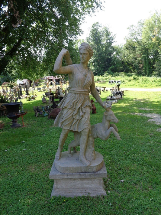 Stone Statue - Life Size Hand Carved Diana / Artemis