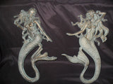 Pair of Hanging Cast Iron Mermaids