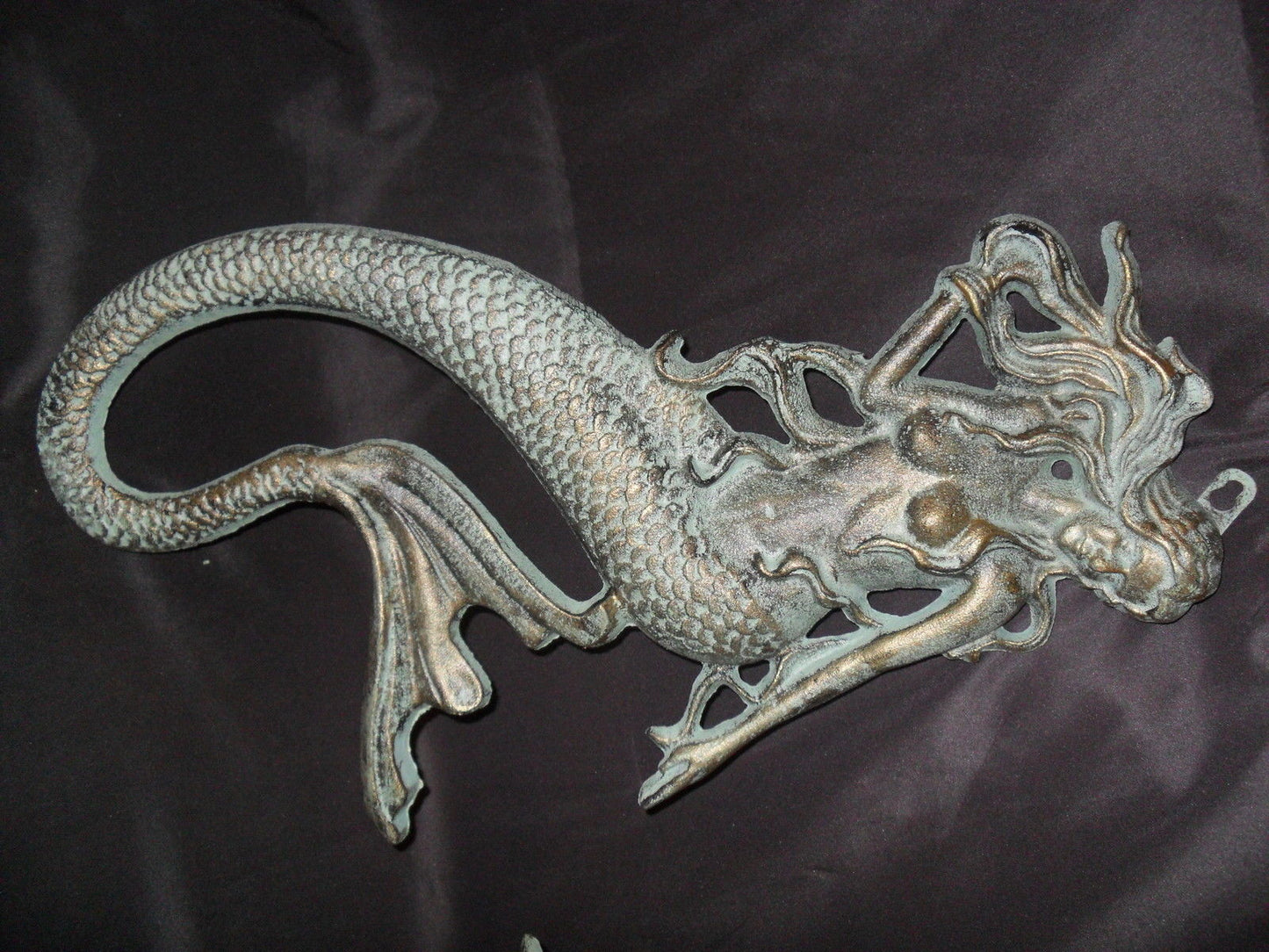 Pair of Hanging Cast Iron Mermaids