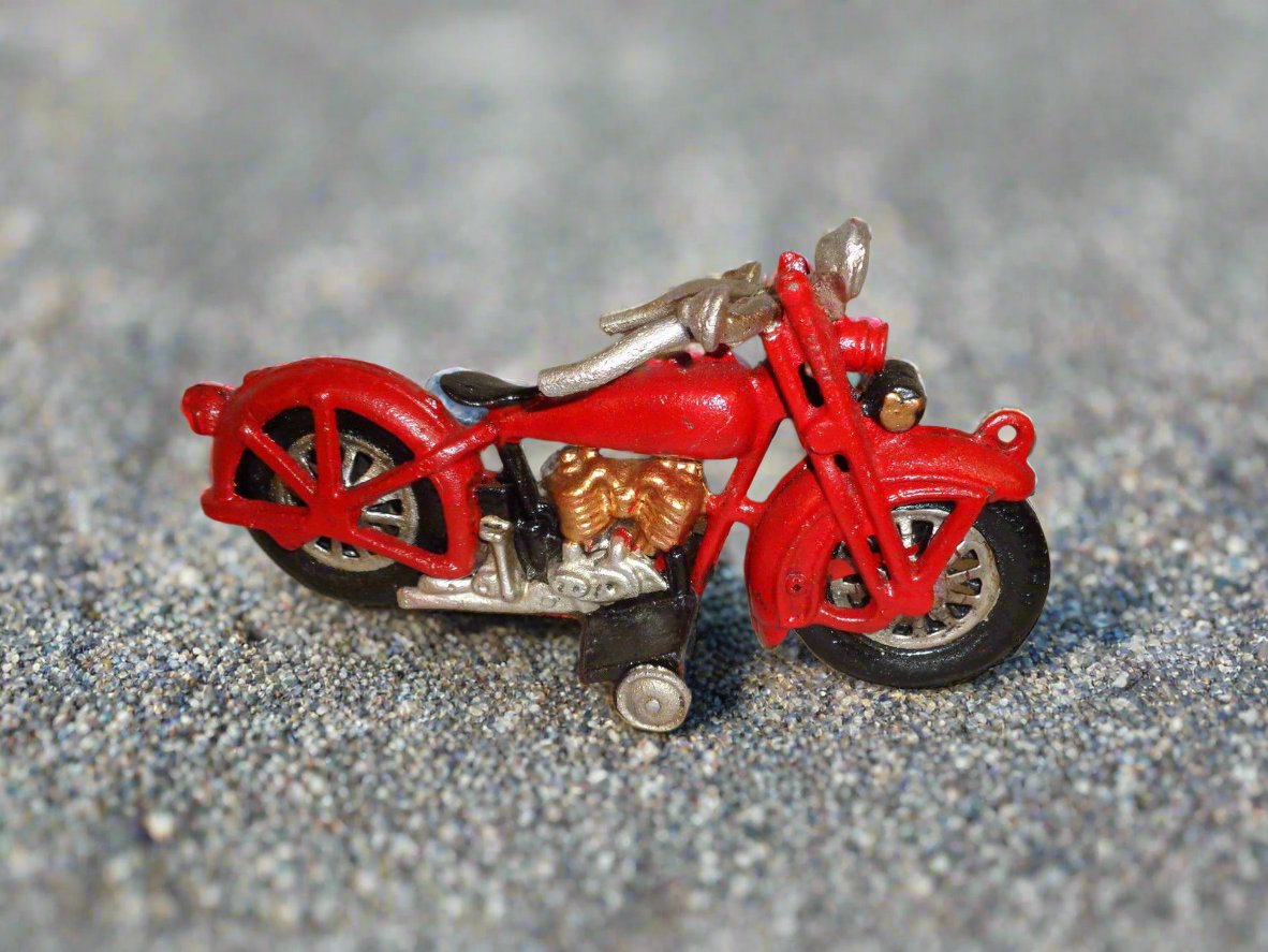 Michelin Figurine - Cast Iron Michelin Man Vintage Toy w/ Motorcycle-Jantiques LLC.