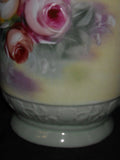 Porcelain - Vase Floral Painted w/ Crackle Finish / Raised Decorative Trim Umbrella Stand