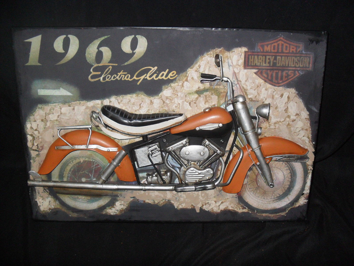 Tin Harley Davidson 3D Sign