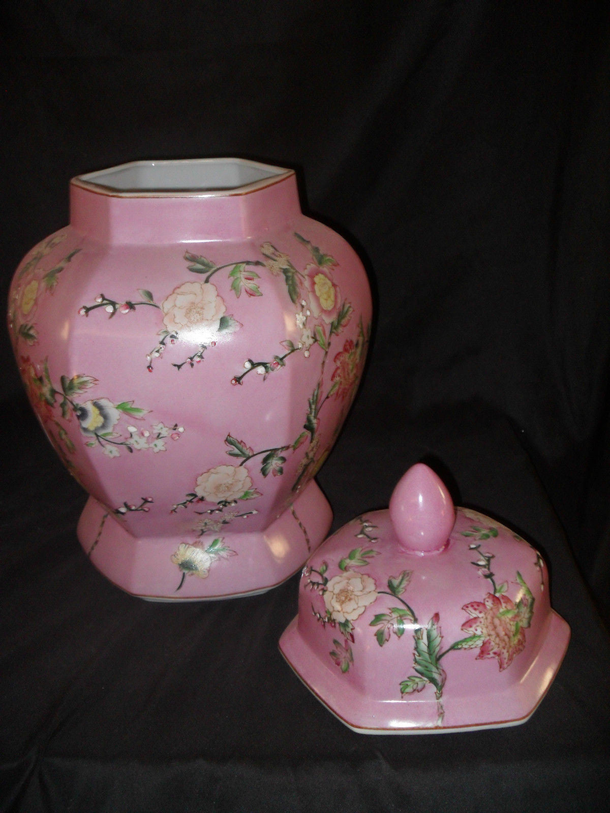 Porcelain - Urn Floral Painted Covered Urn-Jantiques LLC.