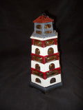Light House Cast Iron Holder - Lighthouse Tea Light Holder with Colored Glass