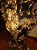 French Louis XV - Pair Black Marble Top Pedestal Table w/ Gold Gilded