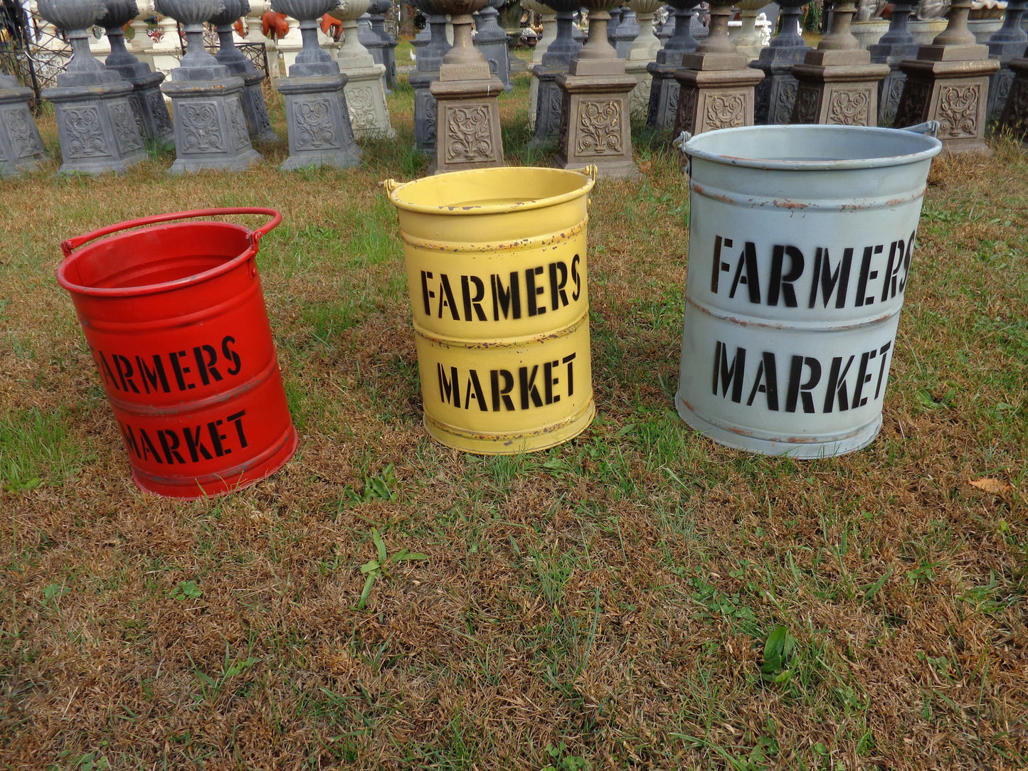 Industrial Bucket 3 PC. "Farmers Market" Bucket Planter