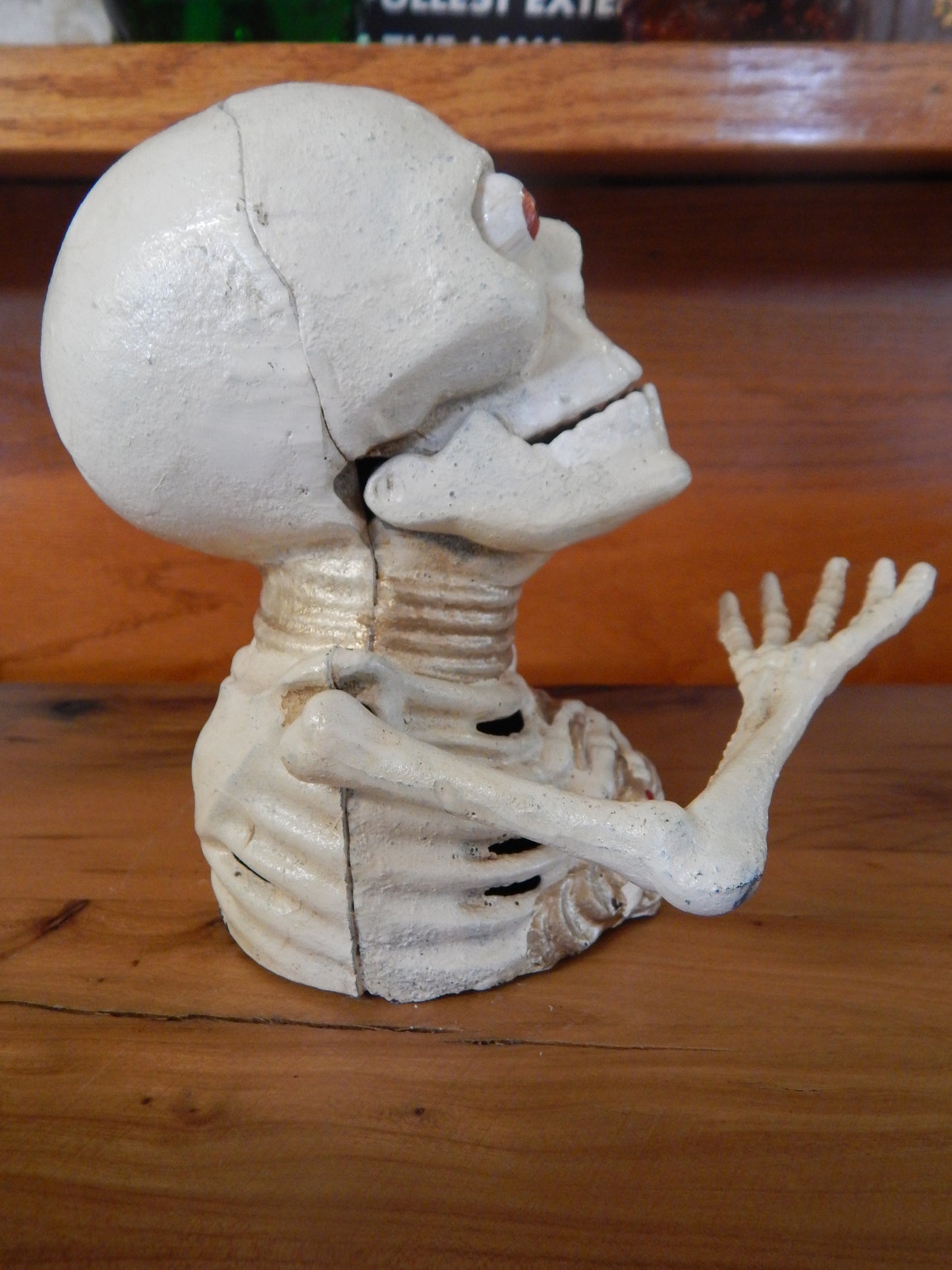 Cast Iron Mechanical Bank - Skeleton Head