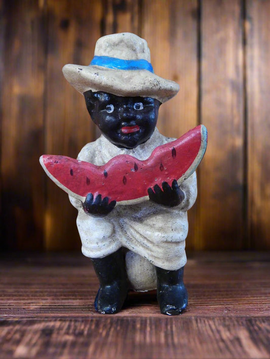 Americana Cast Iron Bank - Americana Boy Eating Watermelon