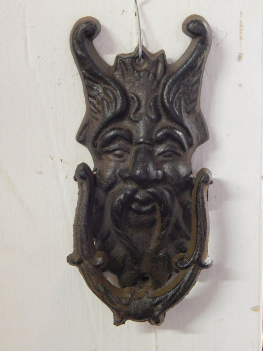 Door Knocker - Cast Iron Gothic Face Gargoyle Griffin