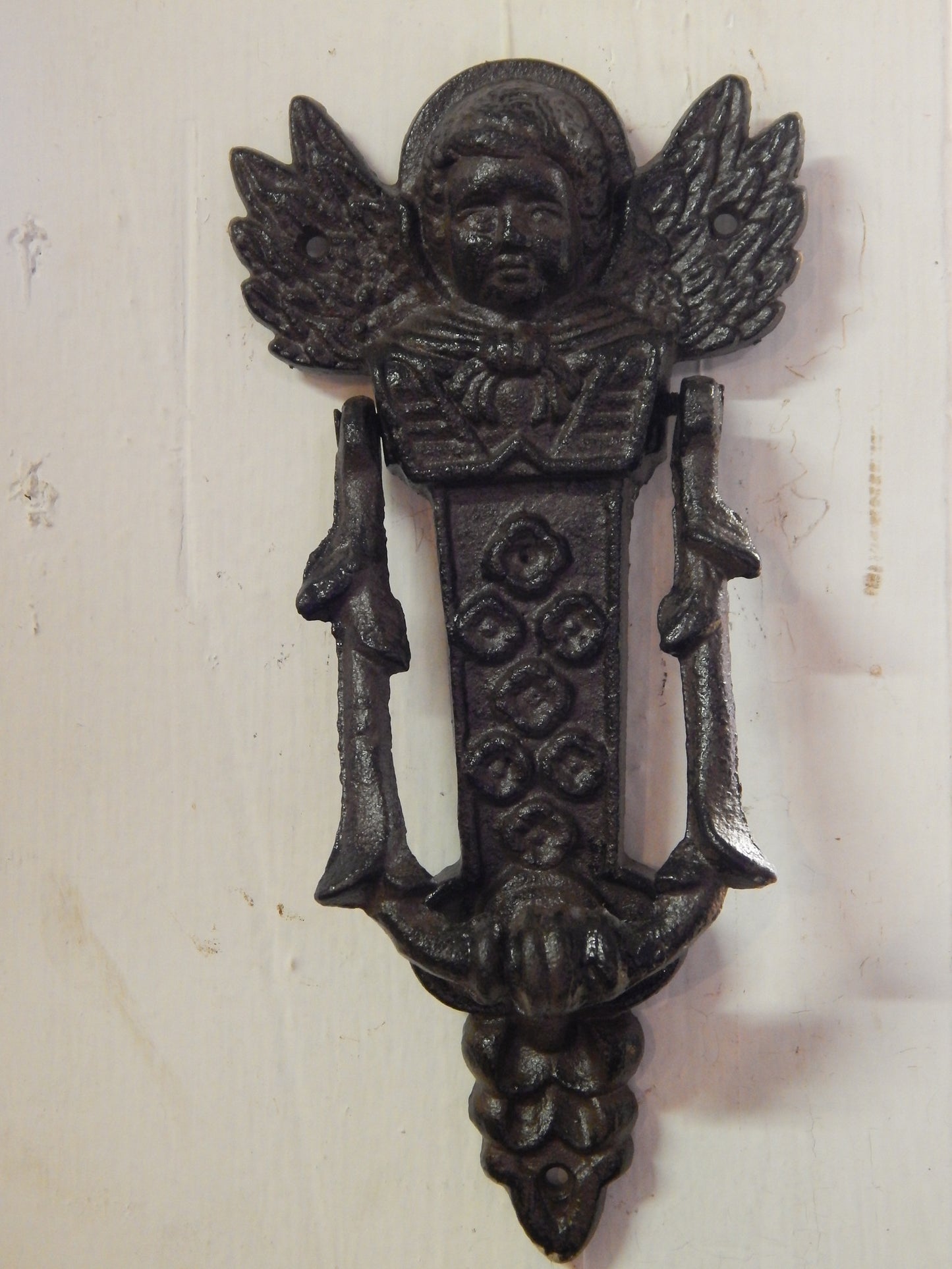 Door Knocker - Cast Iron Cherub Angel