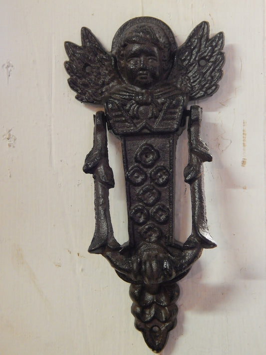 Door Knocker - Cast Iron Cherub Angel