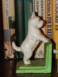 Bookends -Cast Iron  Pair White Vintage Scottish Terrier