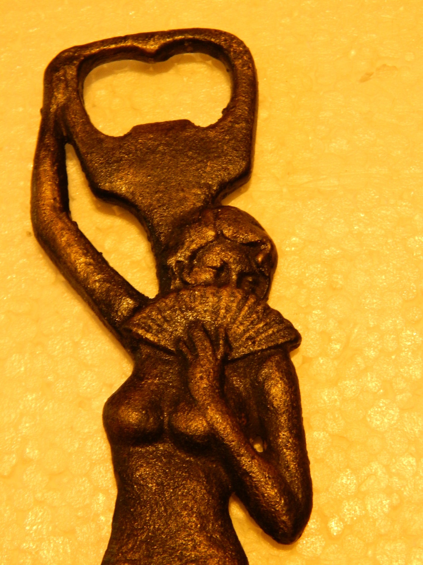 Bottle Opener -Cast Iron   Girl With Fan