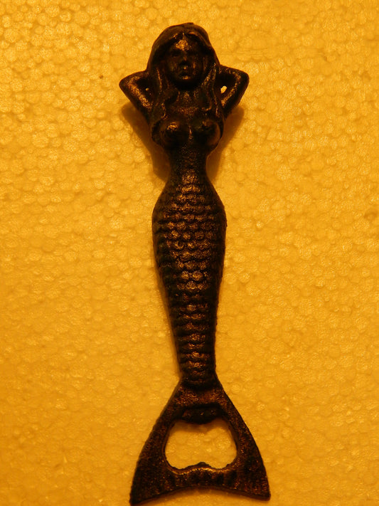 Bottle Opener -Cast  Iron Verdi Green Mermaid