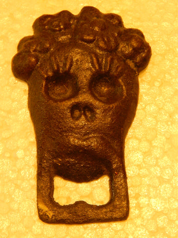 Bottle Opener -Cast  Iron Day of the Dead Skull with Flowers