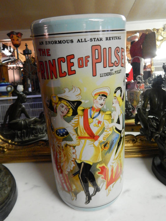 Umbrella Stand Porcelain - French Prince of Pilsen Theatre Advertising