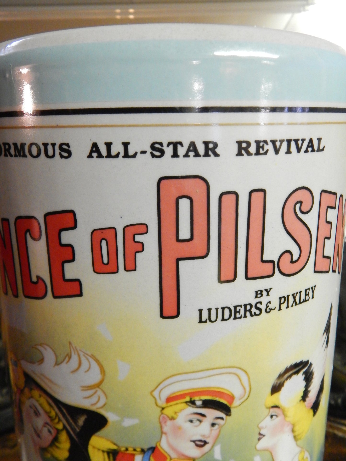 Umbrella Stand Porcelain - French Prince of Pilsen Theatre Advertising