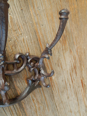 Solid Cast Iron Victorian Coat Hook Set of 2