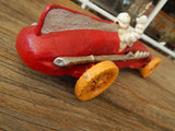Michelin Figurine - Cast Iron Michelin Tire Advertising Red Race Car Toy