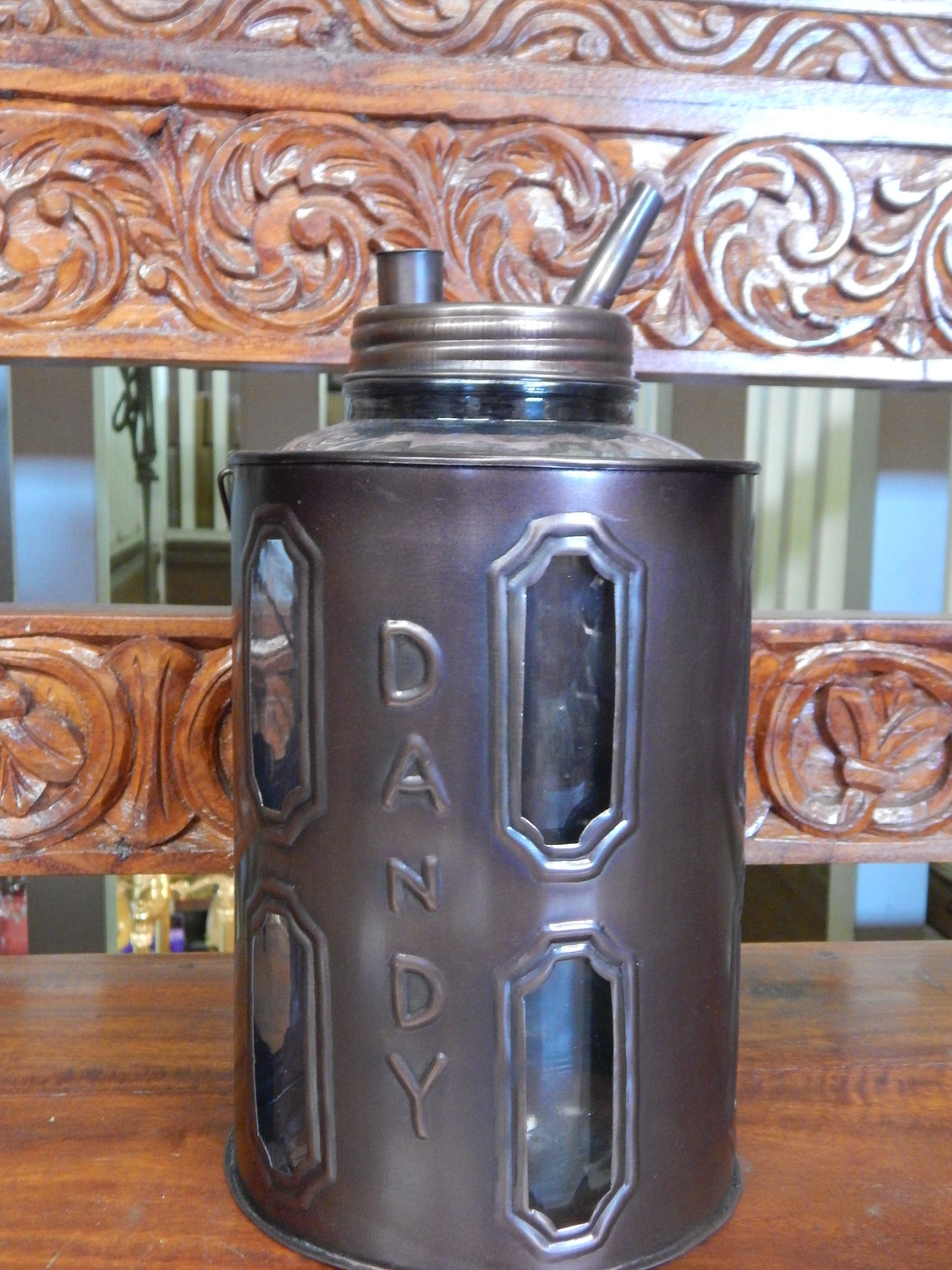 Metal Tin - Dandy Kerosene Oil Filler Can Blown Jug