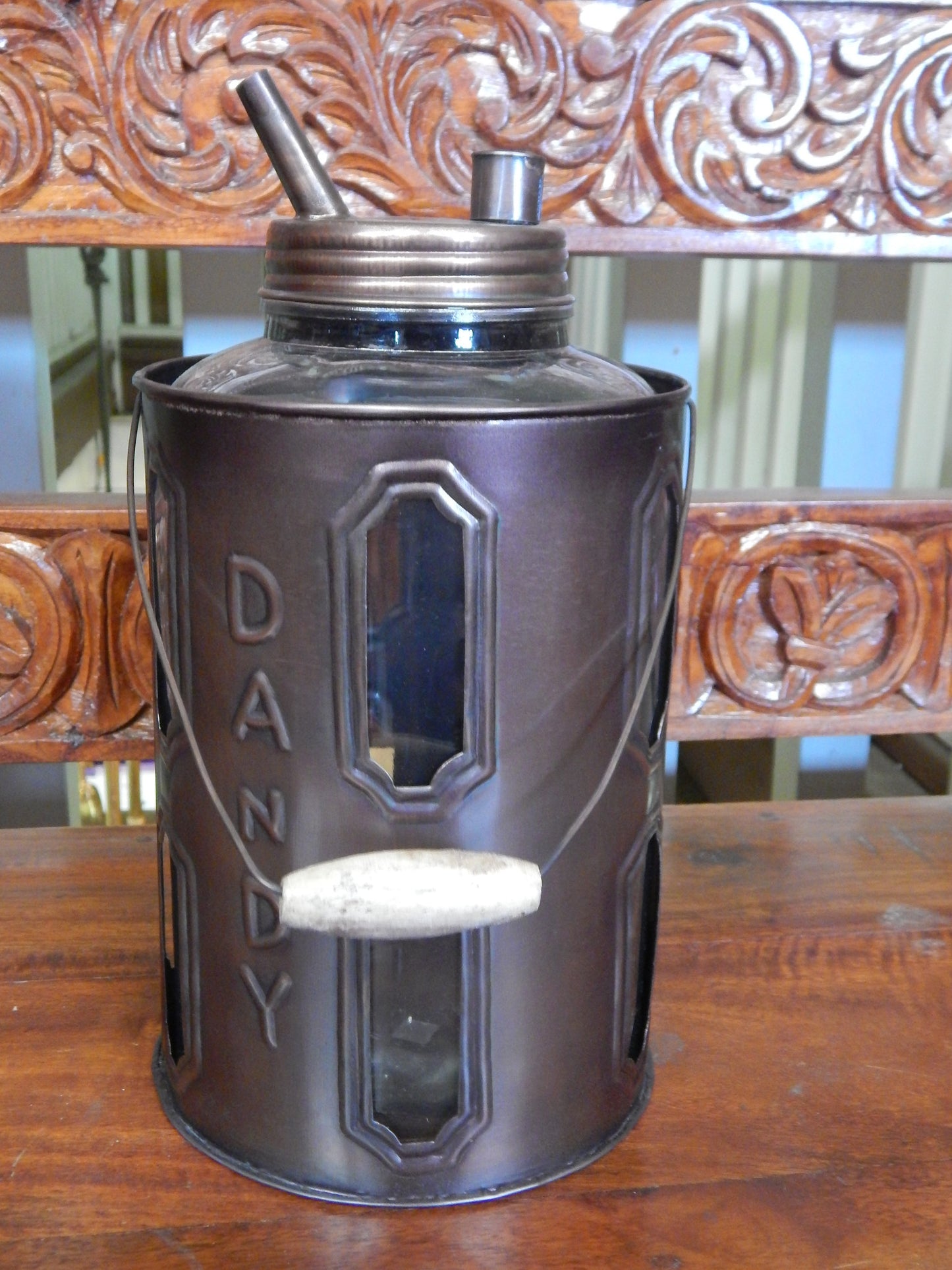 Metal Tin - Dandy Kerosene Oil Filler Can Blown Jug