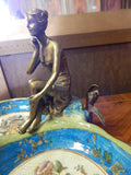 Sevres Porcelain - Blue Bowls French w/ Gilt Bronze Ormolu Lady