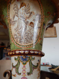 Sevres Porcelain- Green Cornucopia Vase French w/Gilt Bronze Ormolu God/Neptune