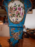 Sevres Porcelain-Blue Cornucopia Vase French w/Gilt Bronze Ormolu God/Neptune
