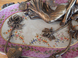 Sevres Porcelain - Pink Gilt Bronze Ormolu Lady with Flowers
