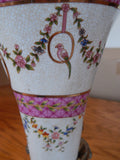 Sevres Porcelain - Pink Cornucopia Vase French w/ Gilt Bronze Ormolu Cherub