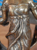 Sevres Porcelain - Blue Dish French w/ Gilt Bronze Ormolu Lady Standing