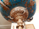 Sevres Porcelain - Blue Bowl French w/ Gilt Bronze Ormolu Ladies