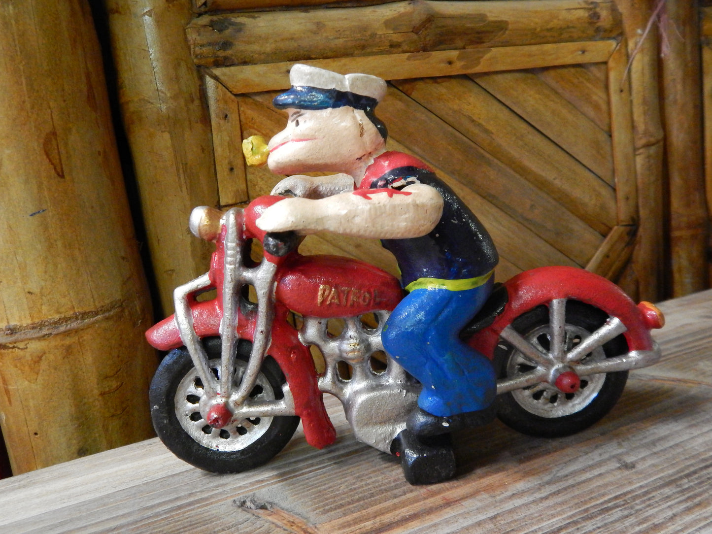 Cast Iron Figurine - Popeye Motorcycle Patrol