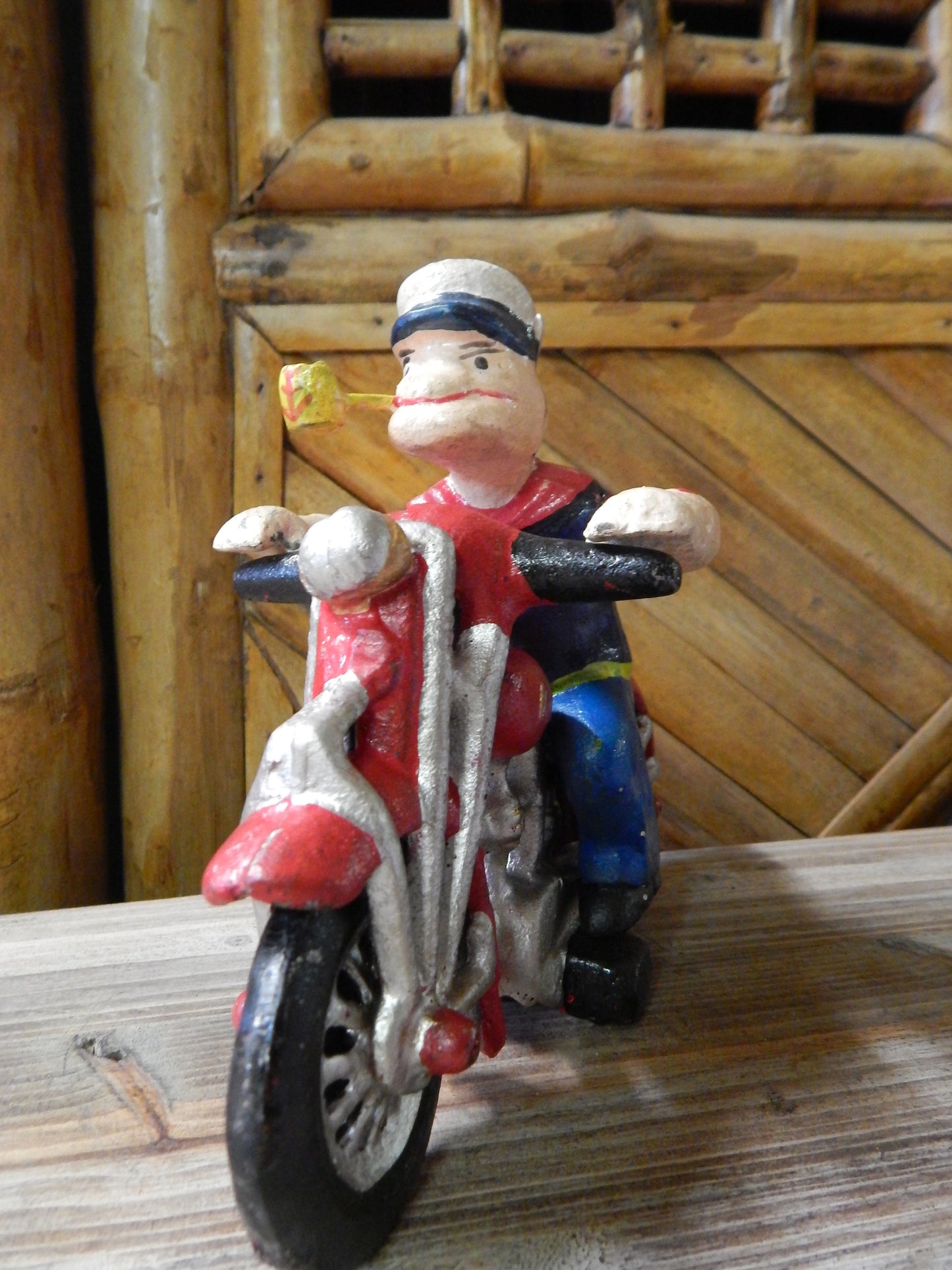 Cast Iron Figurine - Popeye Motorcycle Patrol