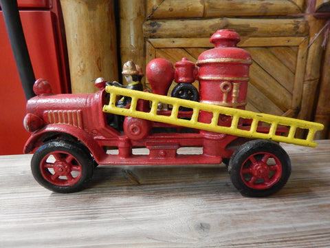 Cast Iron Fire Truck - Hubley Fire Engine