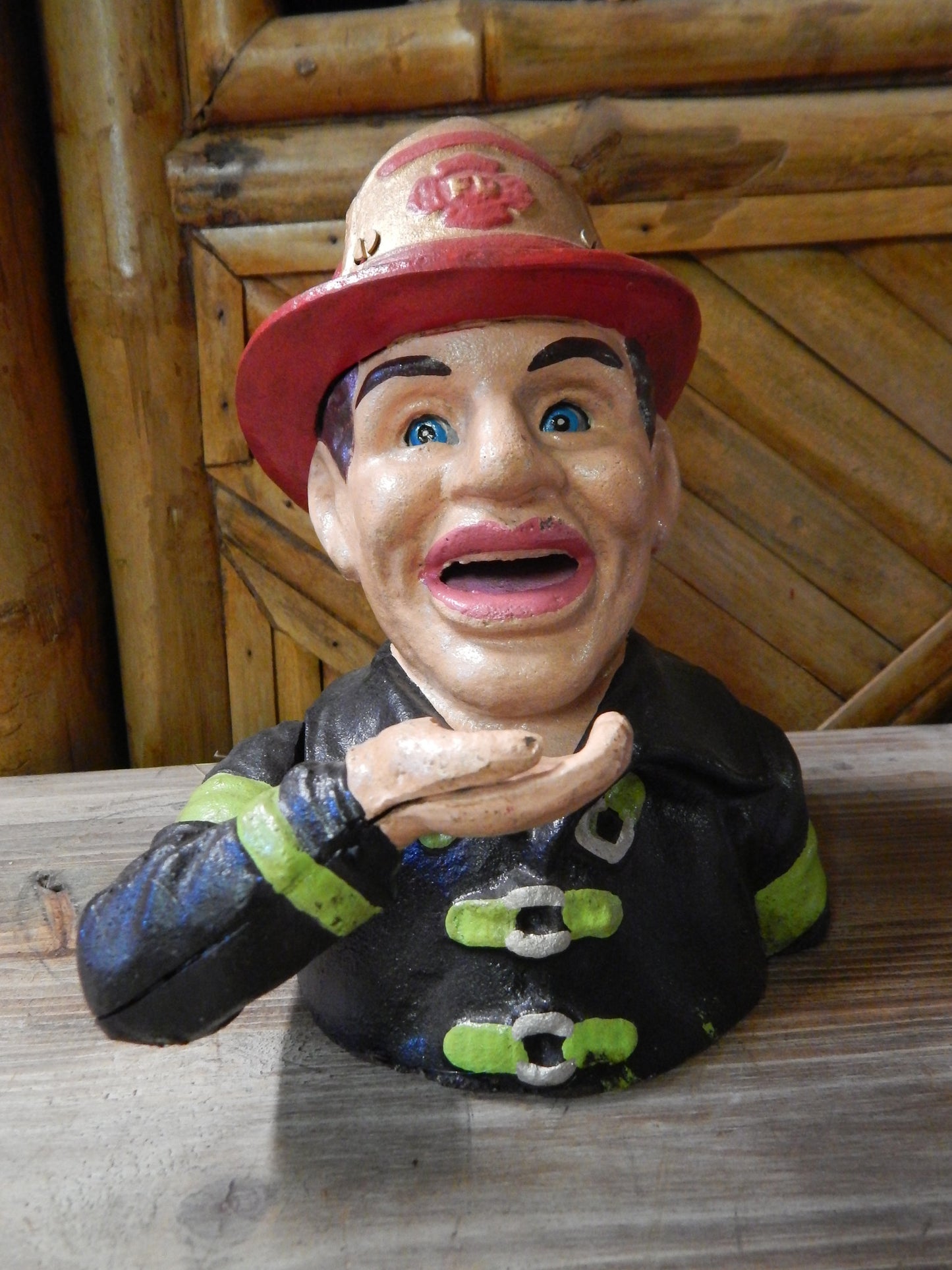 Fireman Cast Iron Mechanical Bank - Fire Man