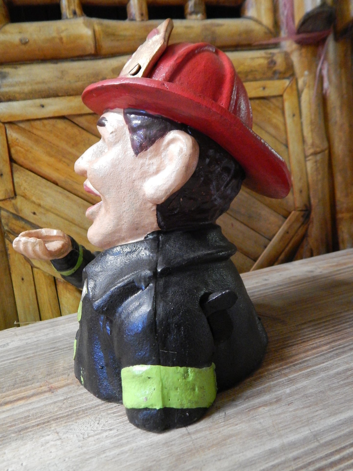 Fireman Cast Iron Mechanical Bank - Fire Man