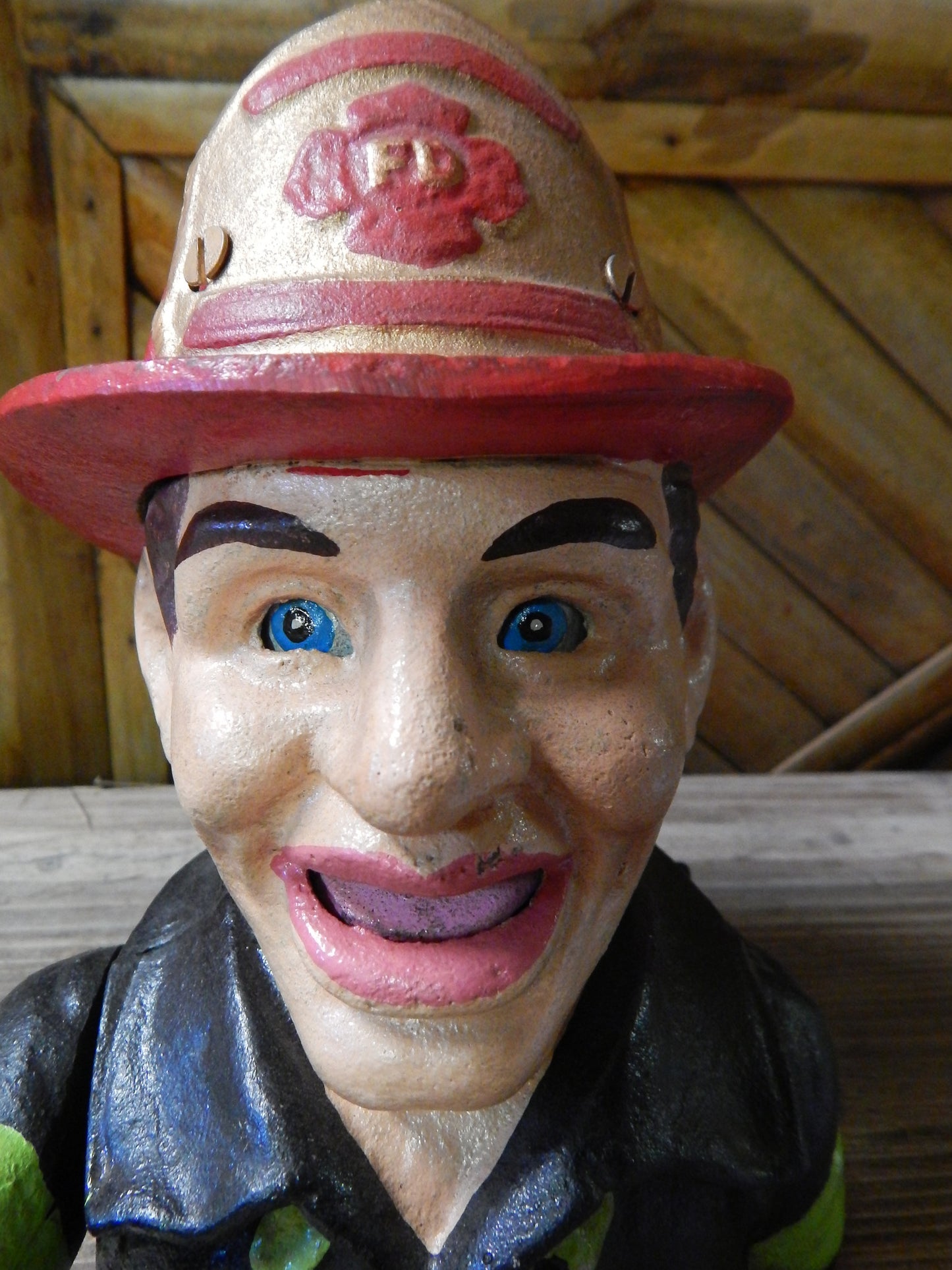 Fireman Cast Iron Mechanical Bank - Fire Man